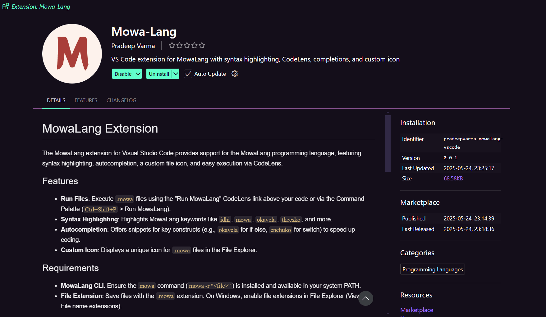 Extension Screenshot